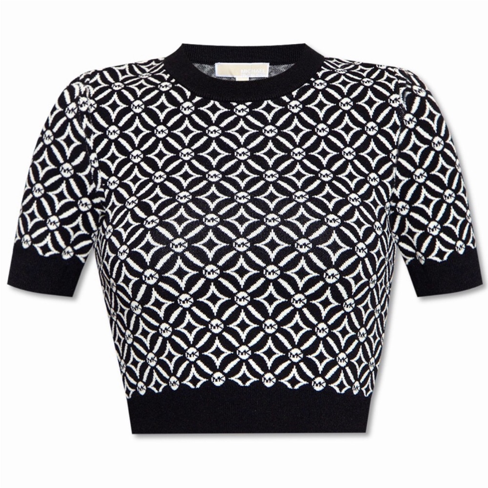 Michael Kors jacquard logo knit crop top